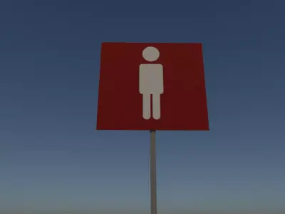 Person sign  Free low-poly 3D model