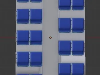 Plastic Bus Seat Free low-poly 3D model