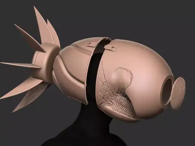 Sci-Fi Alien Helmet High Detail 3D print model
