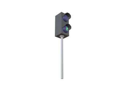 Pedestrian Traffic Light V1 006 Low-poly 3D model