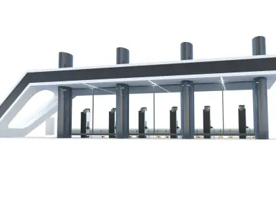 Electric Vehicle Charging Station 3D Model - PBR  8K Textures Low-poly 3D model