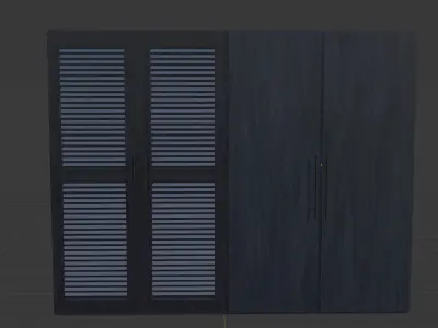 Modern Wardrobe Elegant Closet Black 3D model