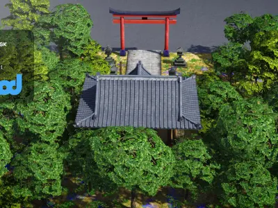 Japanese Shrine Temple 0001 3D model