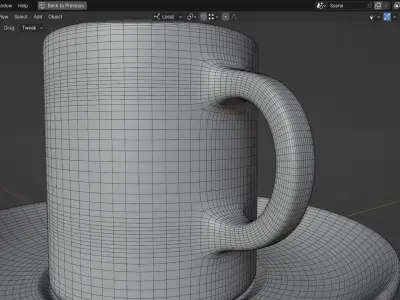Tea Cup and Saucer model Low-poly 3D model