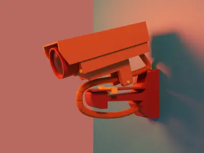 Stylized Surveillance CCTV Low-poly 3D model