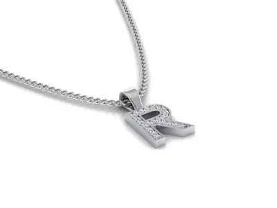 Pendant R letter 3D print model