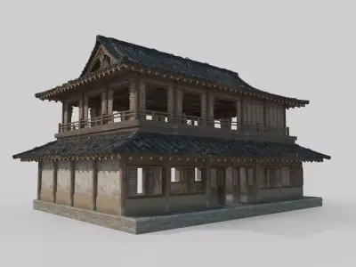 Asian Ancient Architecture Restaurant 3D model