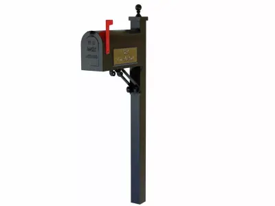 The metal mailbox Low-poly 3D model