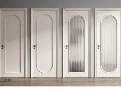 Wooden-door Single-door Bedroom-door Glass-door Bathroom-door 3D model