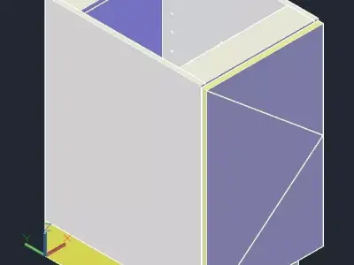 Single Door Base Kitchen Cabinet Modern Right swing Flat door  3D model