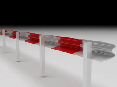 Crash Barrier Safety Fence 3D model purchase
