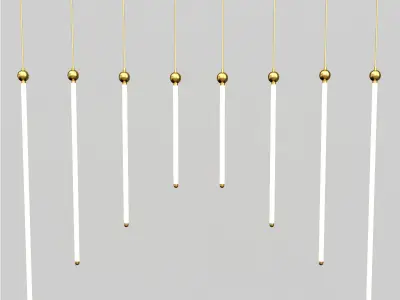 DIVERT five gold and pendant lights 3D model