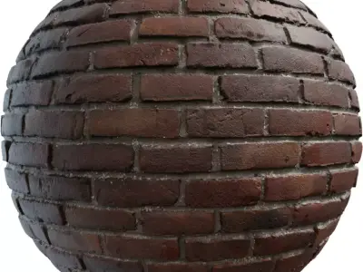 Handmade Red Clay Street Bricks PBR Texture Texture