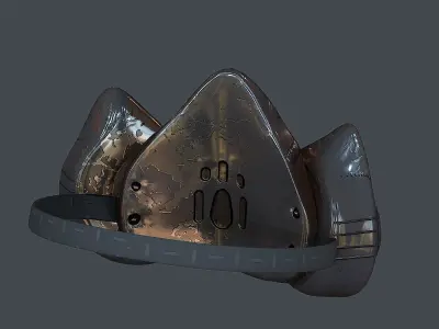 Gas mask helmet 3d model scifi  Low-poly 3D model