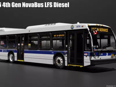MTA Volvo Group 4th Gen NovaBus LFS Low Floor System Bus PACK 3D model