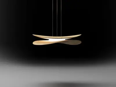 Wooden Dual Disk Pendant Light 3D Model for CNC 3D Printing 3D print model