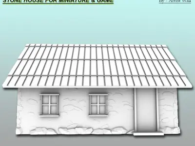 Stone House For Miniatures and Game  3D print model