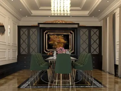 classic dining room 3D model