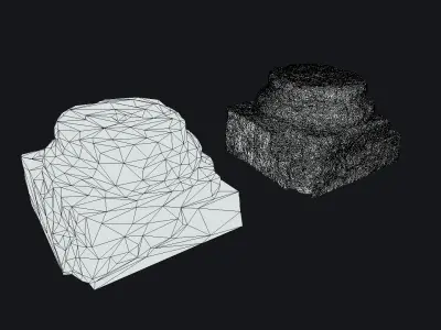 Old Column Base - High and Low poly versions Free low-poly 3D model