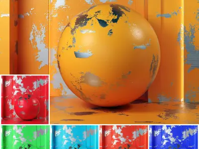 4K Painted Metal Textures  - PBR - 7 Colors - Painted Metal Texture