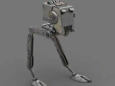 AT-ST Walker rigged - animated character 3D model