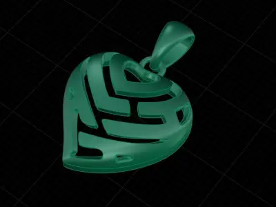 Heart Pendant 3dm stl 3D print model 3D print model purchase