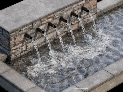 Waterfall fountains cascade 1 3D model