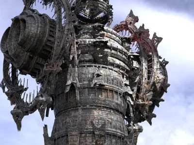 Dark Wraith Giant Mech Tower 2 3D model