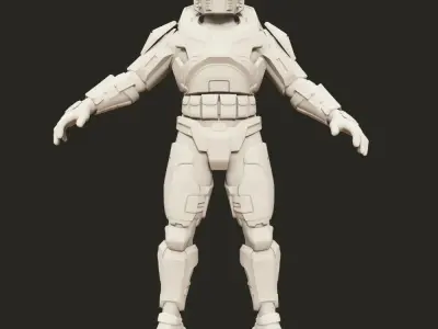 halo 3d model master chief armor Low-poly 3D model