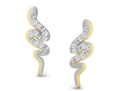 Gold Diamond Women Earring 3D print Model 3D print model 18