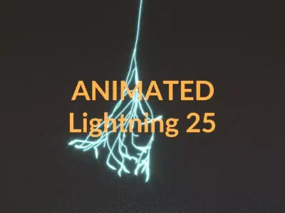 Animated Lightning v25 Low-poly 3D model