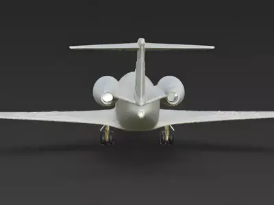 Pearl Aurora Futuristic Luxury Private Jet Low-poly 3D model