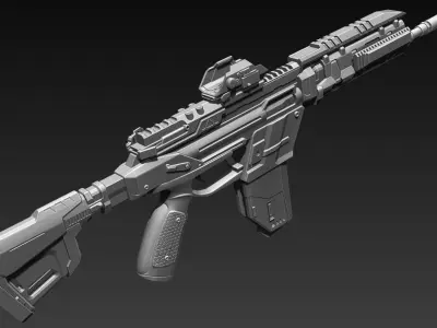 Sci-Fi Assault Riffle  3D model
