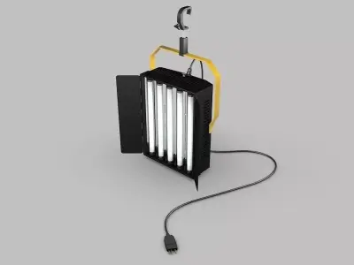 Fluorescent-Studio-Lights light stand with cord 3D model