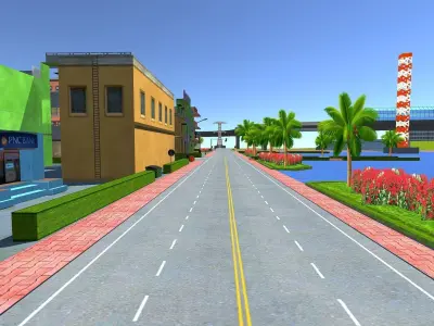 Mobile Game city 2025 Low-poly 3D model