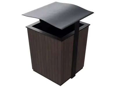 Street Trash Bin V1 Low-poly 3D model