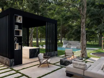 3D Exterior Scene 3D model design garden and landscape 3D model 3D model