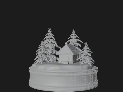 Glass snow globe 3D model