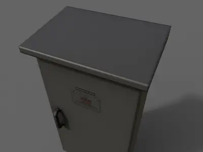 PBR Electric Box Black V5 Low-poly 3D model