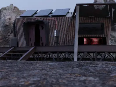 Scifi Cabin Nomad Style Building 3D model