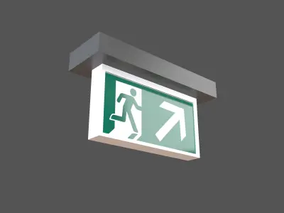 Exit Sign v1 006 Low-poly 3D model