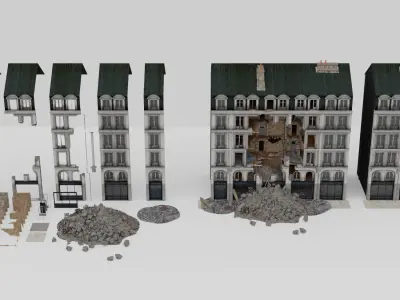 Modular Urban Destruction Kit 3D model