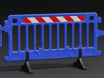 Plastic Barricade PBR Game-Ready Low-poly 3D model get