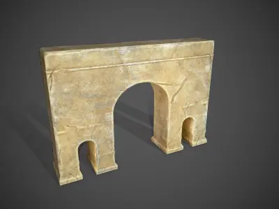 Semi Stylized Antique Roman Triumphal Arch  Low-poly 3D model