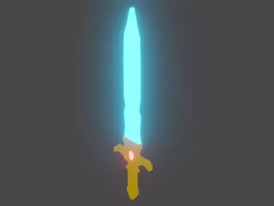 Sword lowpoly with light Free low-poly 3D model