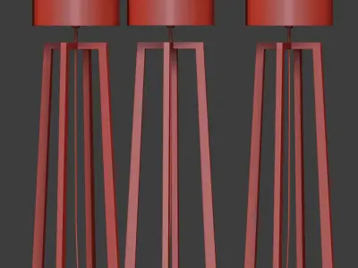 Wooden Floor Lamp 03 3D model