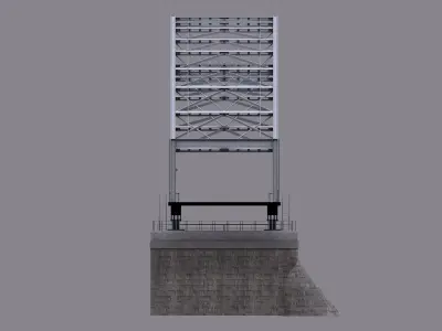 Riga Railway Bridge Low-poly 3D model