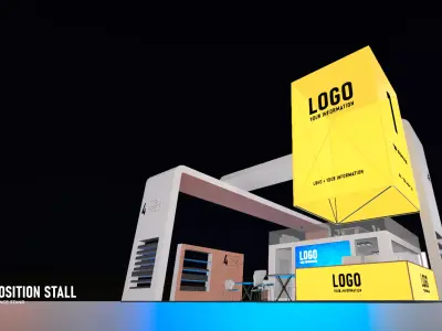 Exposition stall - conference stand Low-poly 3D model