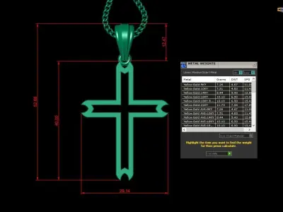 High Cross Pendant Light Gold 18K 4CP031 3D print model