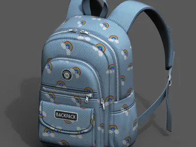 Backpack Camping Generic Color 3d model  Low-poly 3D model